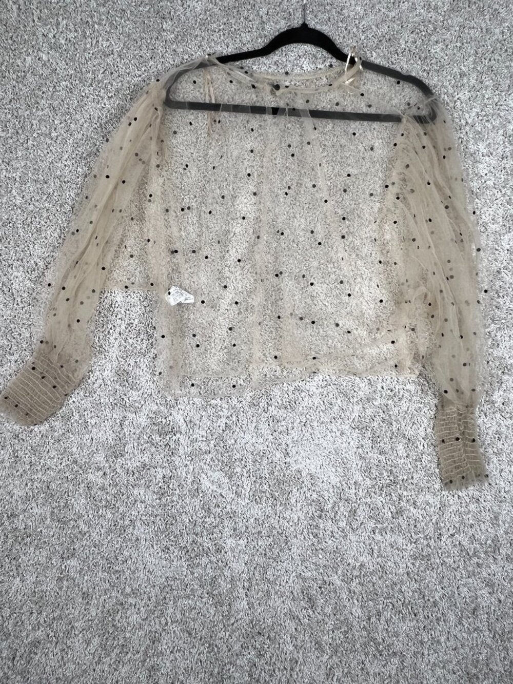 RARE Zara Sheer Polka Dot Mesh Top Emily In Paris Coquette Y2K Out Of Stock - Picture 6 of 9